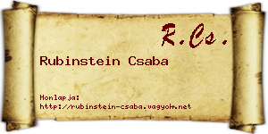 Rubinstein Csaba névjegykártya