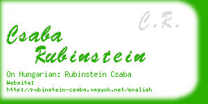 csaba rubinstein business card